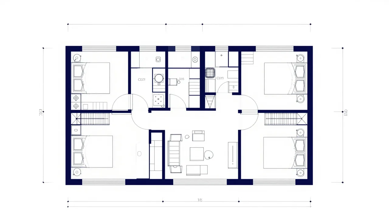 Technical 2D floor plan preview for BuildFloorPlan