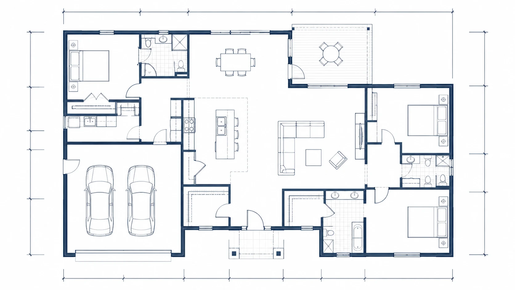 Technical 2D floor plan blueprint style preview
