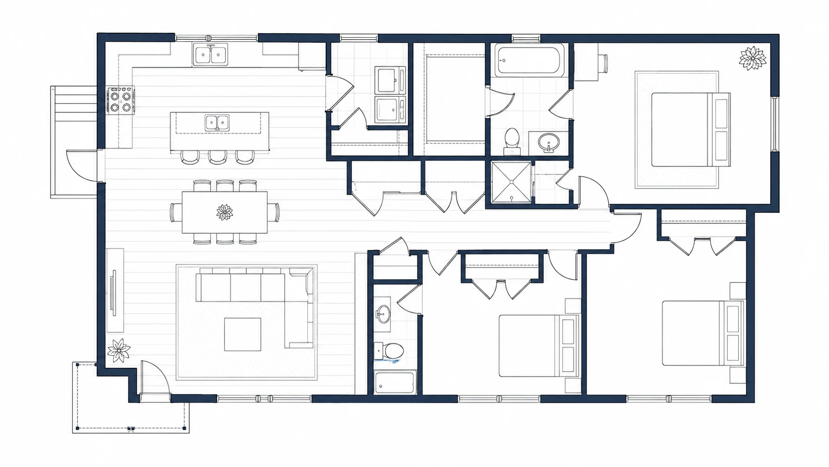 House layout 2D floor plan example